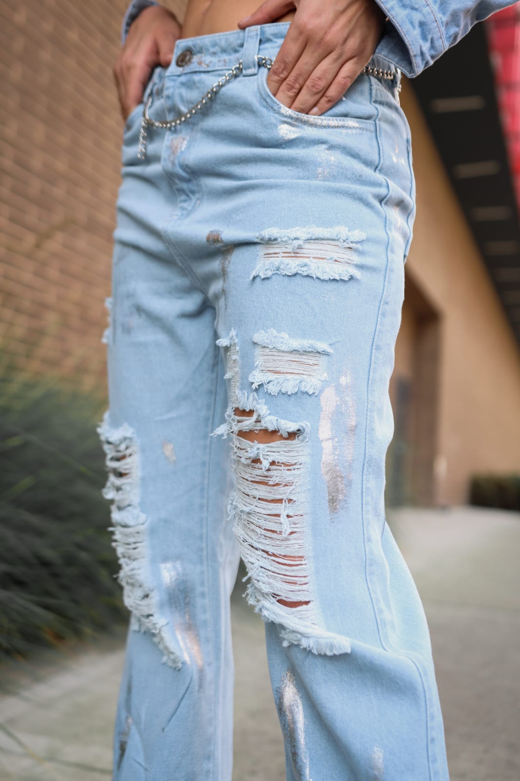 Jeans Efecto Plata